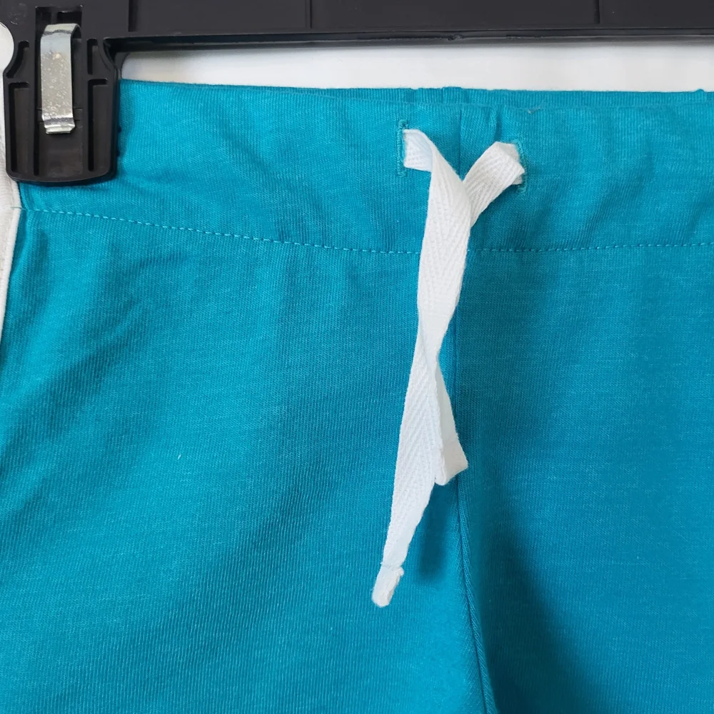 Old Navy Girls Teal White Dolphin-Hem Jersey‎ Cheer Drawstring Shorts XS/5 New